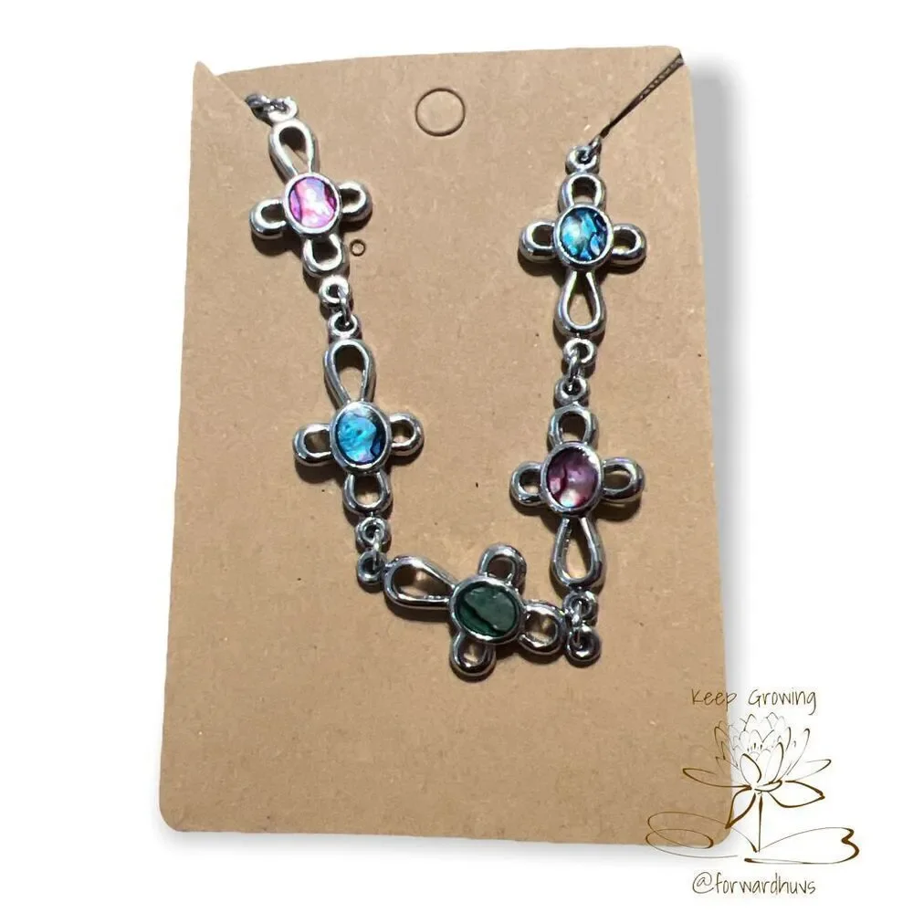 Bundle Sale 3 for $15 | Decorative Silver Tone Clasp Cross Bracelet
